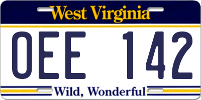 WV license plate OEE142