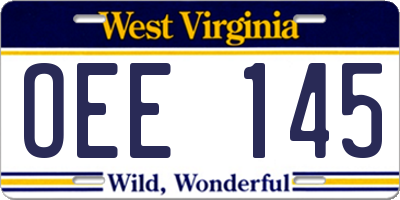 WV license plate OEE145