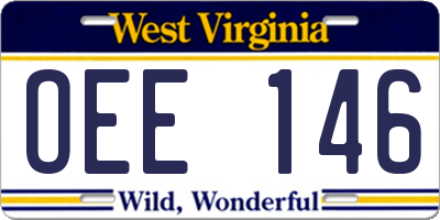 WV license plate OEE146