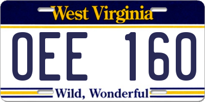 WV license plate OEE160