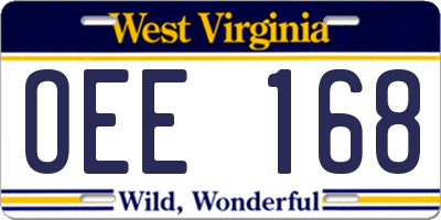 WV license plate OEE168