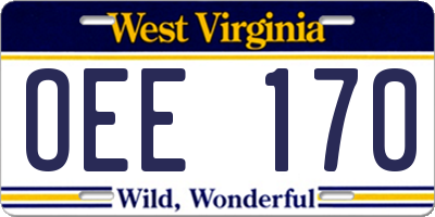 WV license plate OEE170