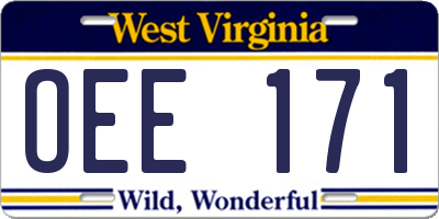 WV license plate OEE171