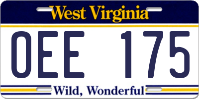 WV license plate OEE175