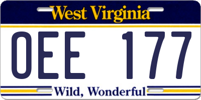 WV license plate OEE177