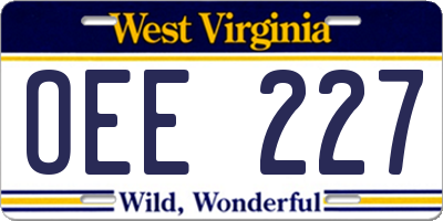 WV license plate OEE227