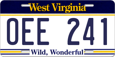 WV license plate OEE241