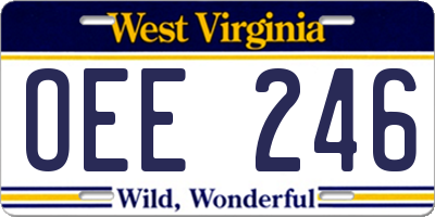 WV license plate OEE246