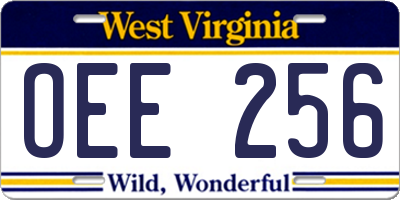 WV license plate OEE256