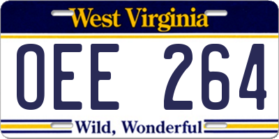 WV license plate OEE264