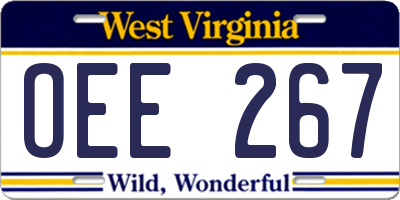 WV license plate OEE267