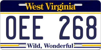 WV license plate OEE268