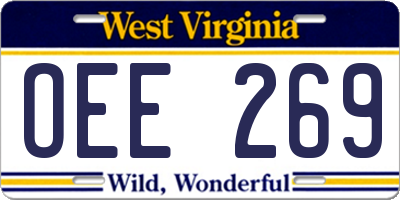WV license plate OEE269