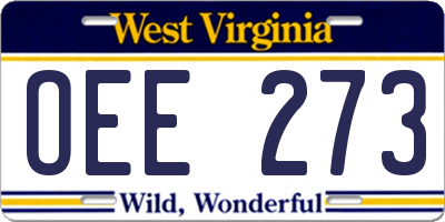 WV license plate OEE273
