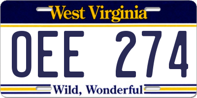 WV license plate OEE274