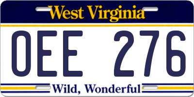 WV license plate OEE276