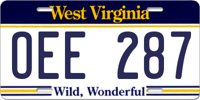 WV license plate OEE287