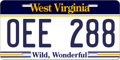 WV license plate OEE288