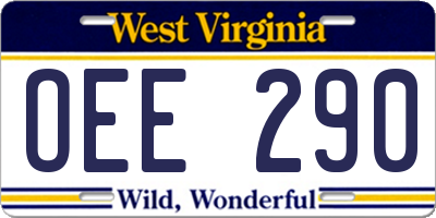 WV license plate OEE290