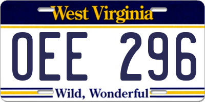 WV license plate OEE296