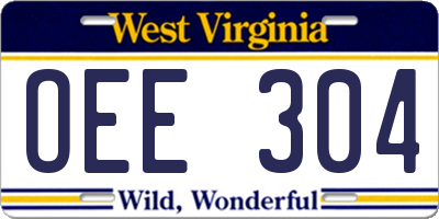 WV license plate OEE304