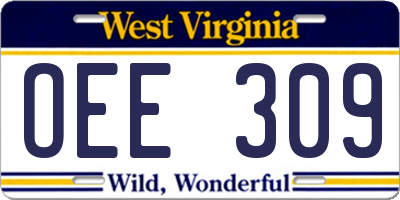 WV license plate OEE309