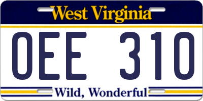 WV license plate OEE310