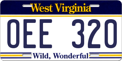 WV license plate OEE320
