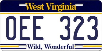 WV license plate OEE323