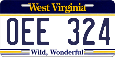 WV license plate OEE324