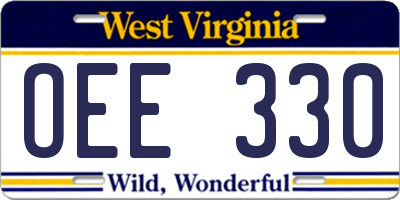 WV license plate OEE330