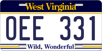 WV license plate OEE331