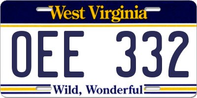 WV license plate OEE332