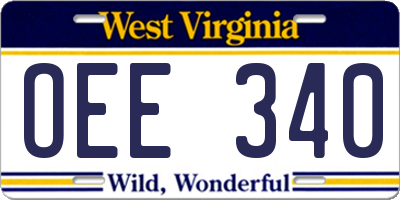 WV license plate OEE340