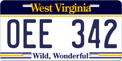 WV license plate OEE342