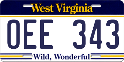 WV license plate OEE343