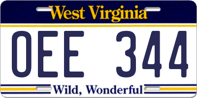 WV license plate OEE344