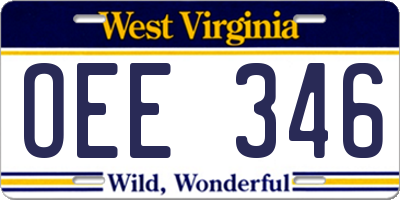 WV license plate OEE346
