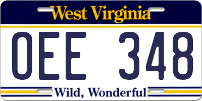 WV license plate OEE348