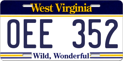 WV license plate OEE352