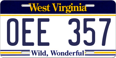 WV license plate OEE357