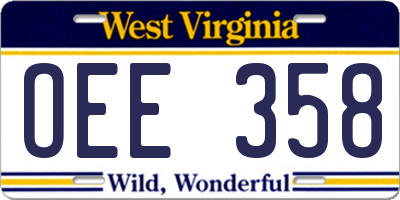 WV license plate OEE358