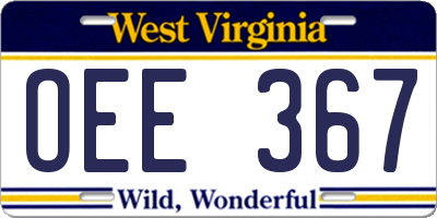 WV license plate OEE367