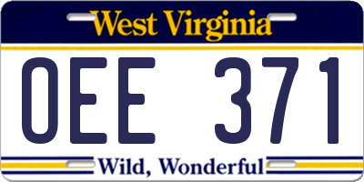 WV license plate OEE371