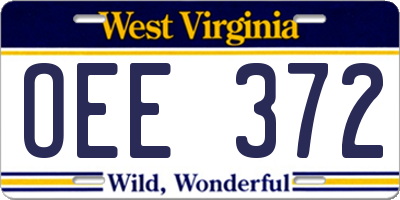 WV license plate OEE372