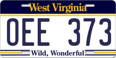 WV license plate OEE373