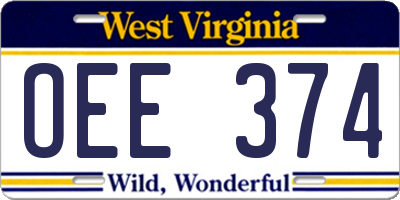 WV license plate OEE374
