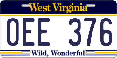 WV license plate OEE376