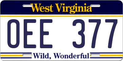WV license plate OEE377