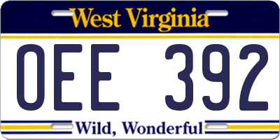 WV license plate OEE392